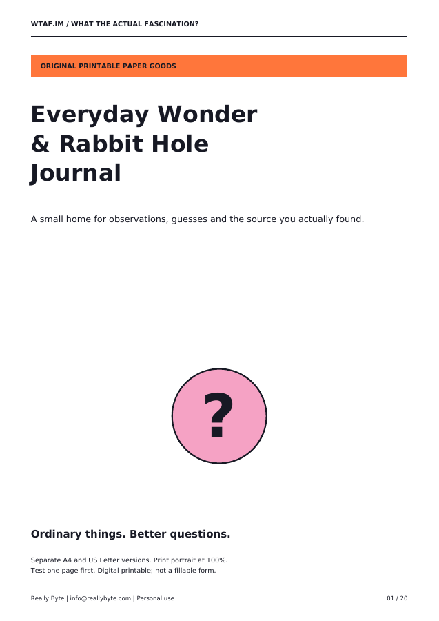 Cover of Everyday Wonder & Rabbit Hole Journal